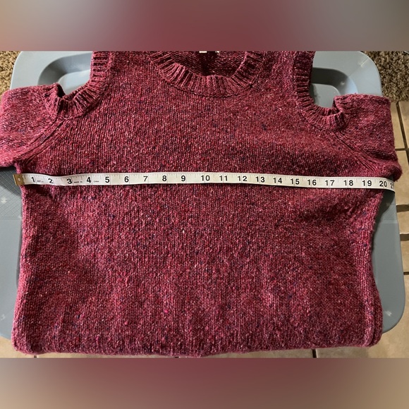 Rebecca Minkoff Fuchsia Red Knit Open Shoulder Long Sleeve Sweater Top Small - Picture 8 of 8